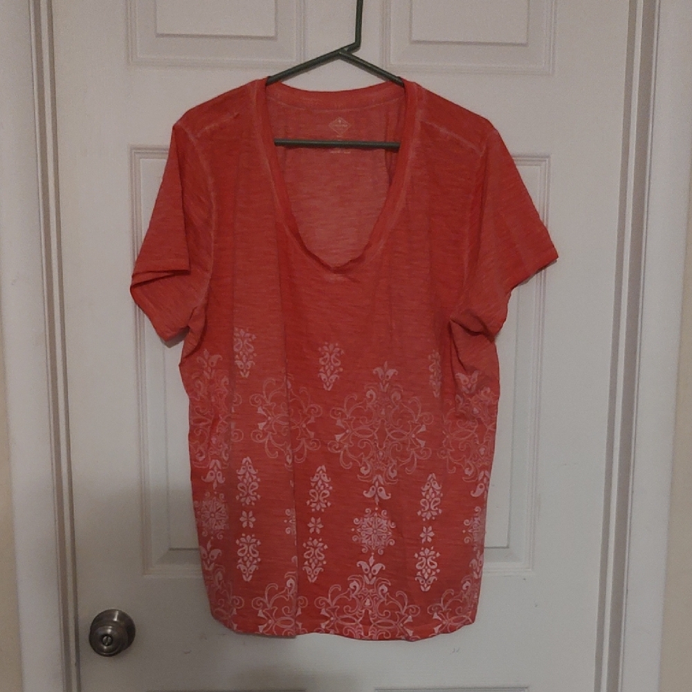 St. John's Bay Coral Pink Graphic Short Sleeve Tee